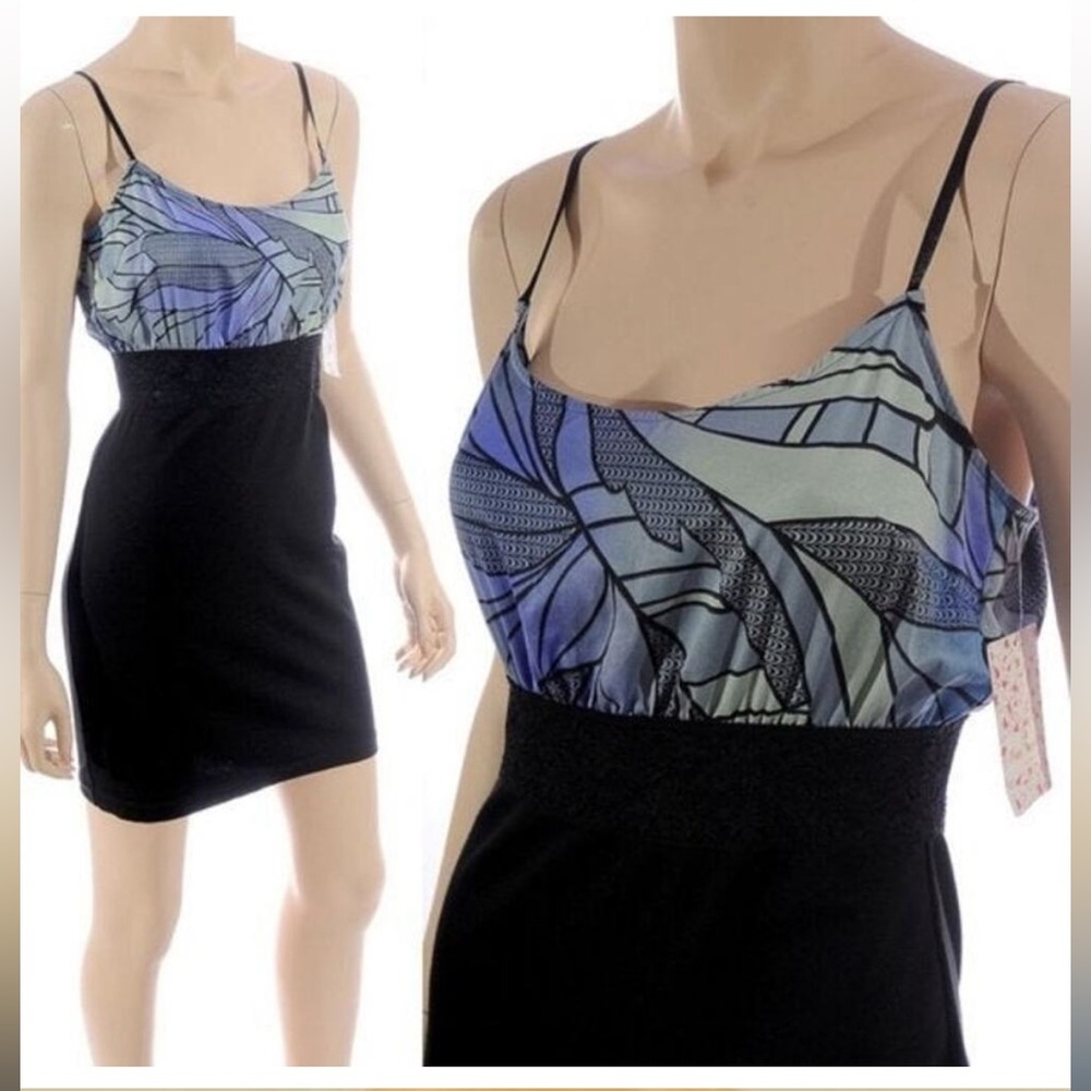 FREE PEOPLE blue & black dress Size M